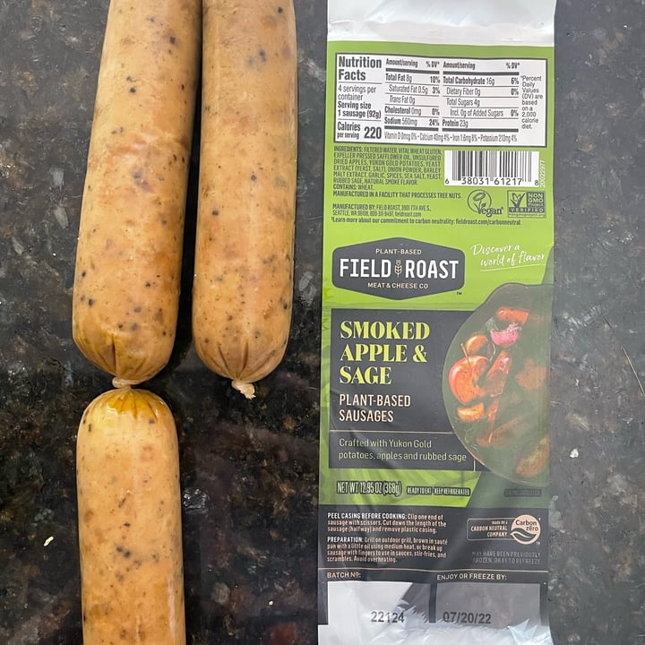 review photo of Field Roast Smoked Apple & Sage Plant-Based Sausages shared by @lauren5151 on 04 Jun 2022 - review