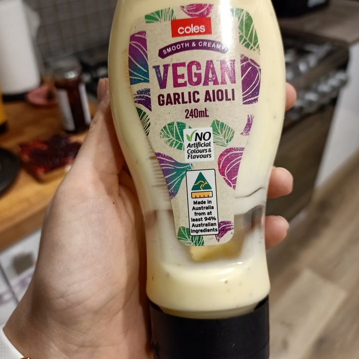 review photo of Coles Vegan Garlic Aioli (Smooth & Creamy) shared by @plantbasedlans on 02 Jul 2020 - review