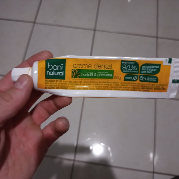 review photo of Boni natural Creme Dental De Hortelã E Cúrcuma shared by @joao369 on 28 Apr 2022 - review