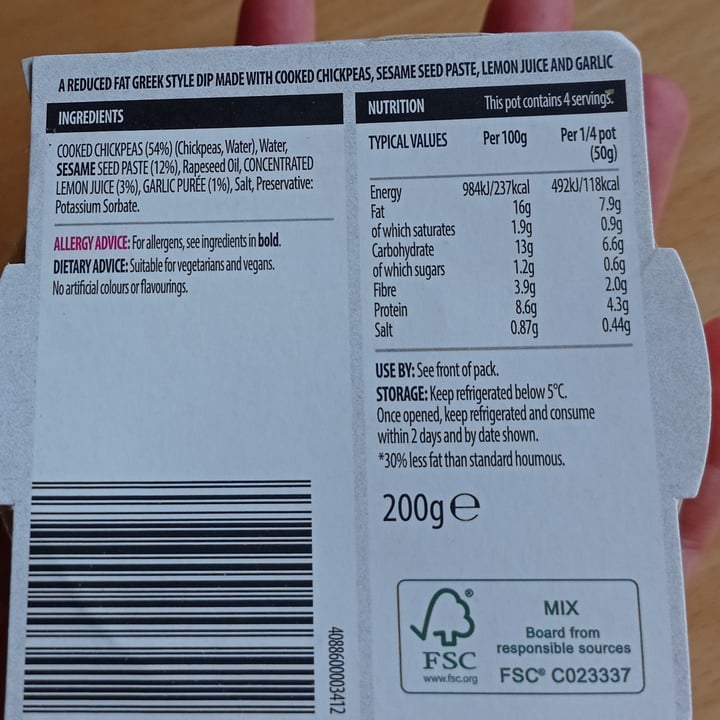 photo of The Deli Reduced Fat Hummus shared by @tintadecuervo on  12 Apr 2021 - review