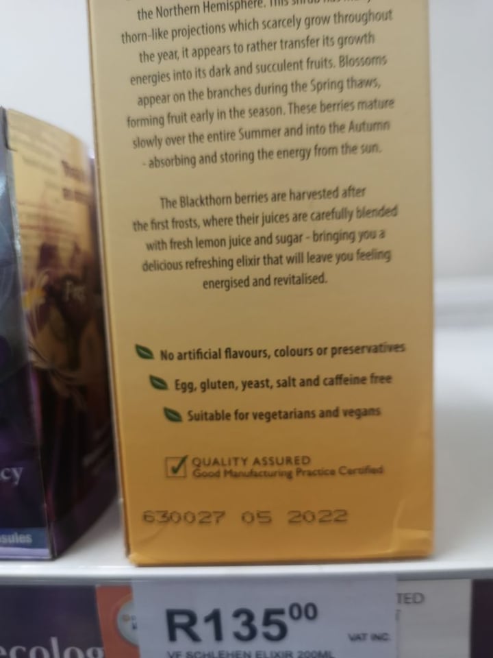 photo of Vitaforce Schlehen Blackthorn Berry Elixir shared by @pigsnpaws on  23 Jan 2020 - review