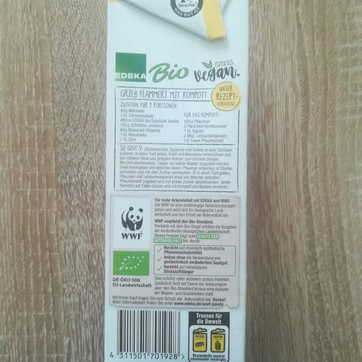 photo of Edeka Bio Sojadrink Vanille shared by @mims26 on  30 Jun 2022 - review