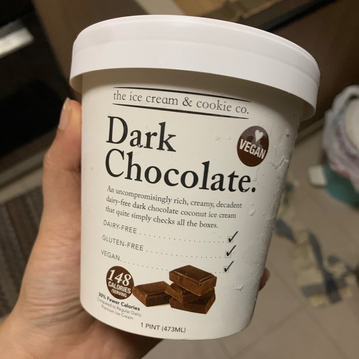 photo of The Ice Cream & Cookie Co Vegan Dark Chocolate Ice Cream shared by @avegangirl on  18 Dec 2020 - review