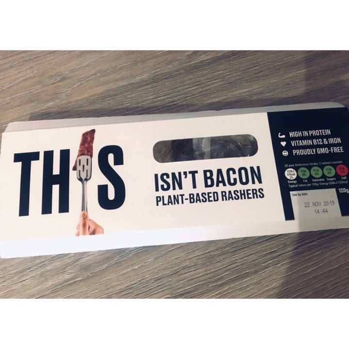 photo of THIS This isn't Bacon Plant-Based Rashers shared by @sophieveena on  01 Apr 2020 - review