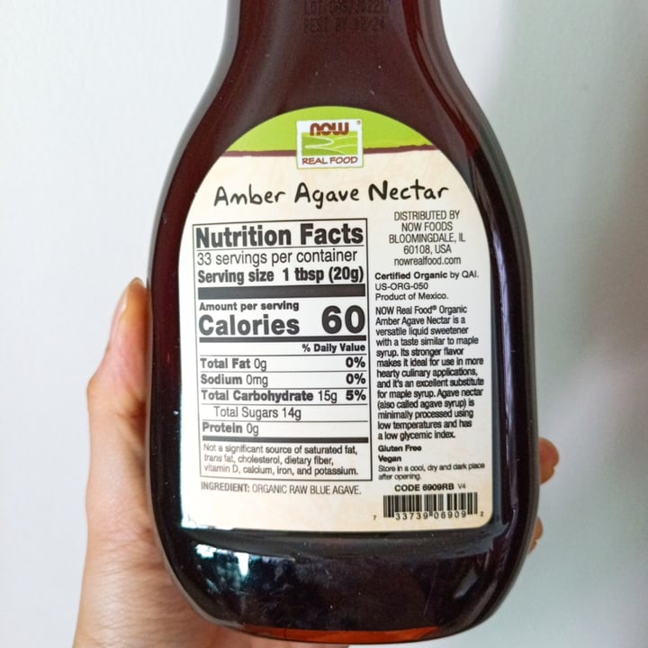 photo of Now Real Food Organic Agave Nectar shared by @eatgrasswithme on  01 Aug 2021 - review