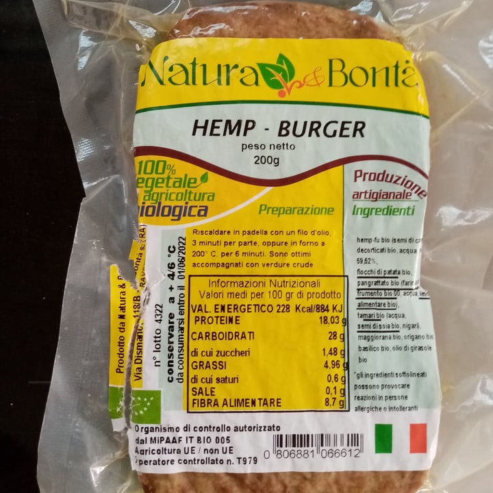 photo of Natura & Bontà Hemp burger shared by @valeveg75 on  18 Apr 2022 - review