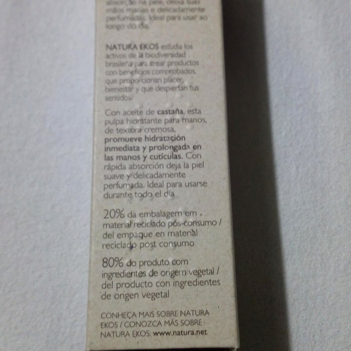 review photo of Natura Pulpa para Manos Hidratante de Castaña - Ekos shared by @marielita on 14 Feb 2021 - review