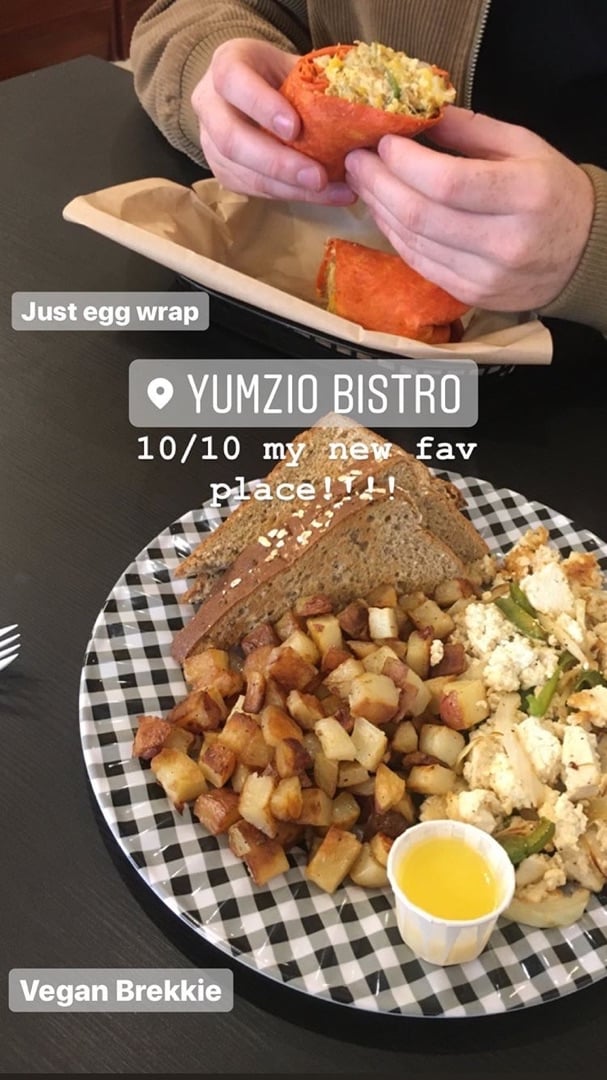 review photo of Yumzio Bistro Just Egg Wrap & Tofu Scramble shared by @baybe on 09 Jan 2020 - review