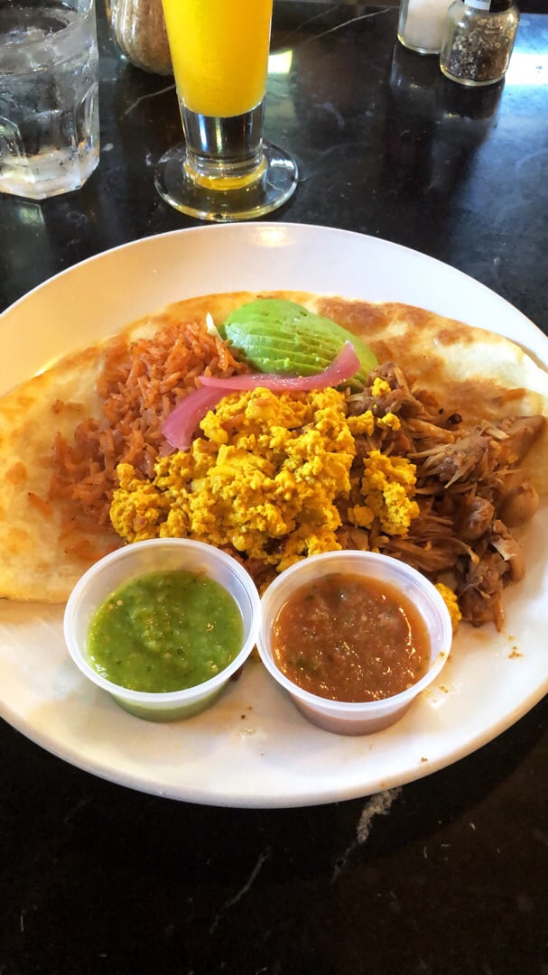 review photo of Saddle Creek Breakfast Club Tofu Rancheros with Jackfruit Barbacoa shared by @caityducham on 23 Dec 2019 - review