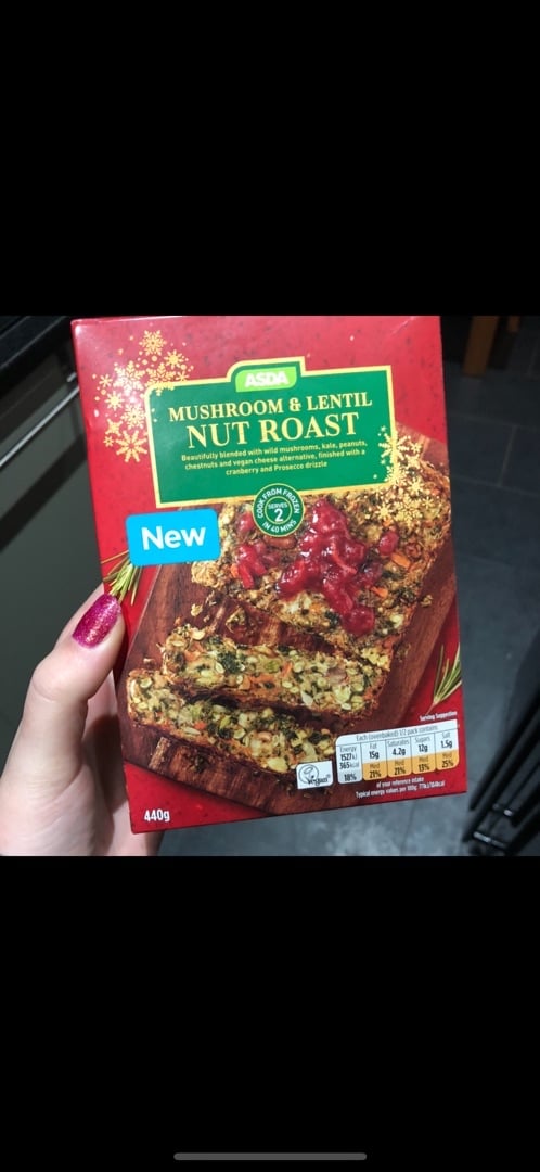 review photo of ASDA Asda Mushroom & Lentil Nut Roast shared by @mybasicveganlife on 29 Dec 2019 - review