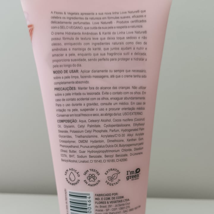 review photo of Flores & Vegetais Loção Hidratante Corporal Amêndoas E Karité shared by @alineok on 30 Nov 2022 - review