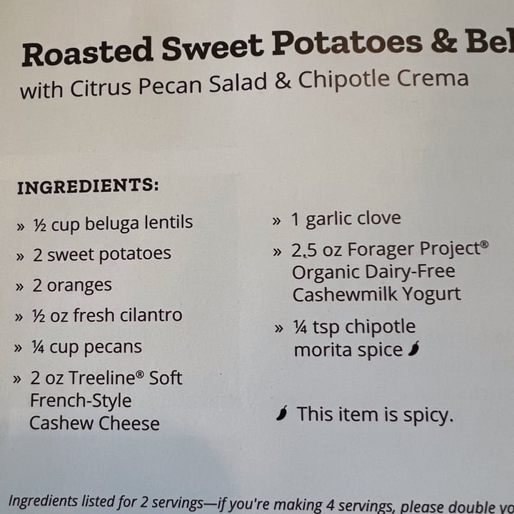 review photo of Purple Carrot Roasted sweet potatoes and beluga lentils shared by @archiethepig on 29 May 2022 - review