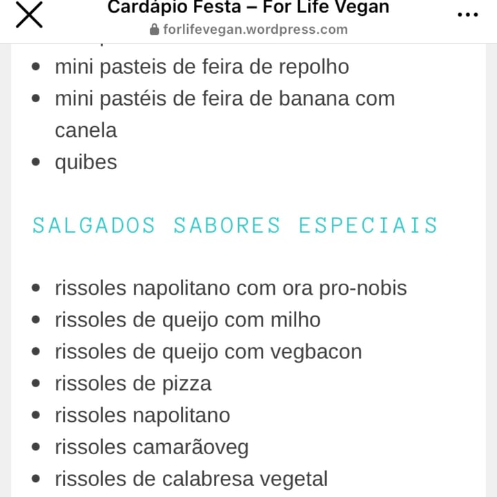 photo of For Life Gastronomia Vegan Salgados shared by @helina on  30 Apr 2022 - review