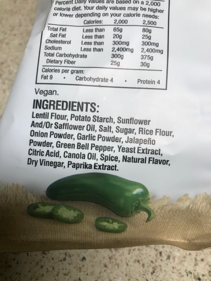 photo of Simply 7 Snacks Lentil Chips (Jalapeño) shared by @curvycarbivore on  02 Dec 2019 - review
