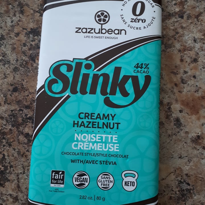 photo of Zazubean Organic Chocolates Slinky Creamy Hazelnut shared by @carolynvw on  08 Jul 2021 - review