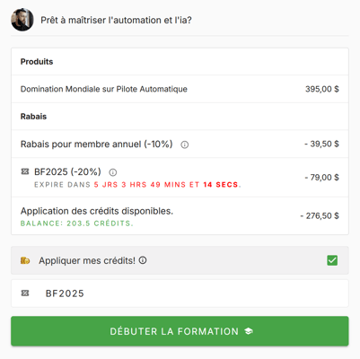 post_forum Capture d'écran d'un panier d'achat en ligne, avec détails de prix et rabais.