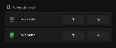 forum_update __ Interface utilisateur avec options pour toiles noire et verte.