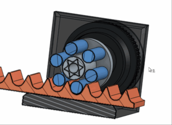 forum_update __ Modèle 3D d'un câble électrique avec fils bleus et gaine rouge.
