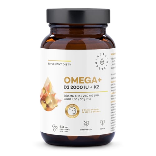 Omega+ Witamina D3 2000 IU + K2, kapsułki softgel 60 szt.