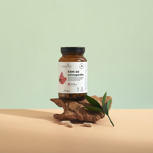 Ashwagandha, KSM-66 Korzeń 200 mg, kapsułki 120 szt.