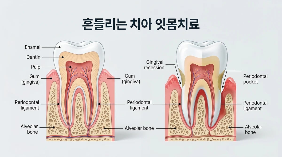 흔들리는 치아, 잇몸치료로 개선될까? 원인과 3단계 치료법