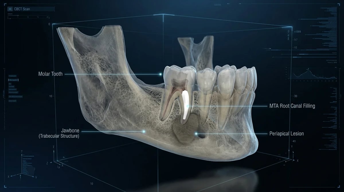 CBCT 3차원 영상으로 본 MTA 충전 치아와 염증 부위