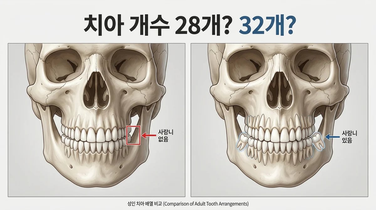 성인 치아 개수 28개 vs 32개: 사랑니 포함한 올바른 이해와 관리