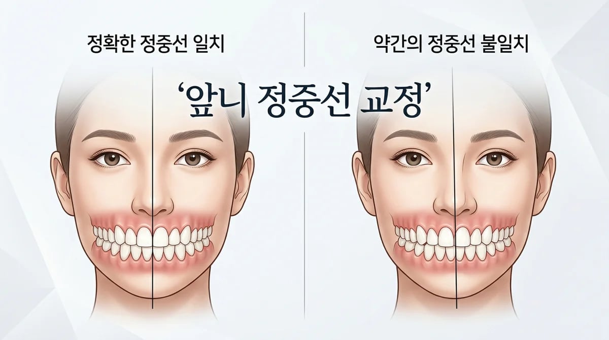 성인 정중선 비대칭: 앞니 치아 교정으로 해결 가능한 2가지 원인과 진단
