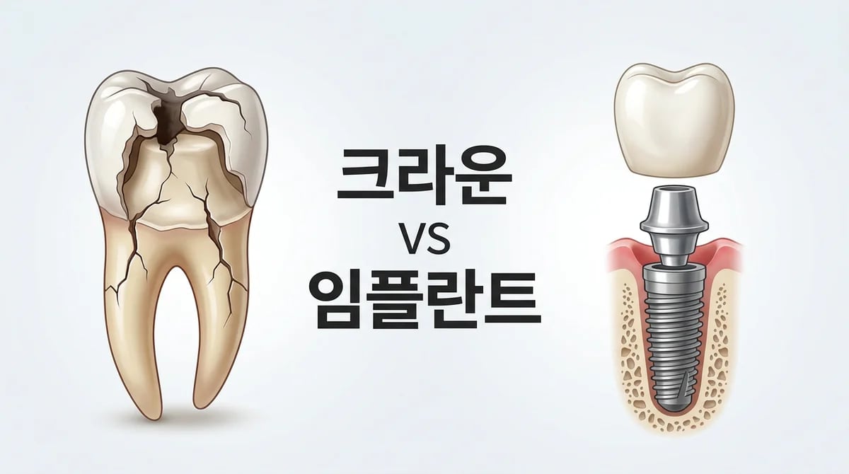 크라운 치료 어려울 때 임플란트 고려? 치과 전문의 기준 분석