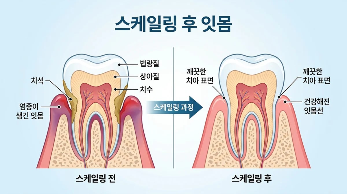 스케일링 후 잇몸 변화 5가지: 시림부터 회복까지 완벽 관리 가이드