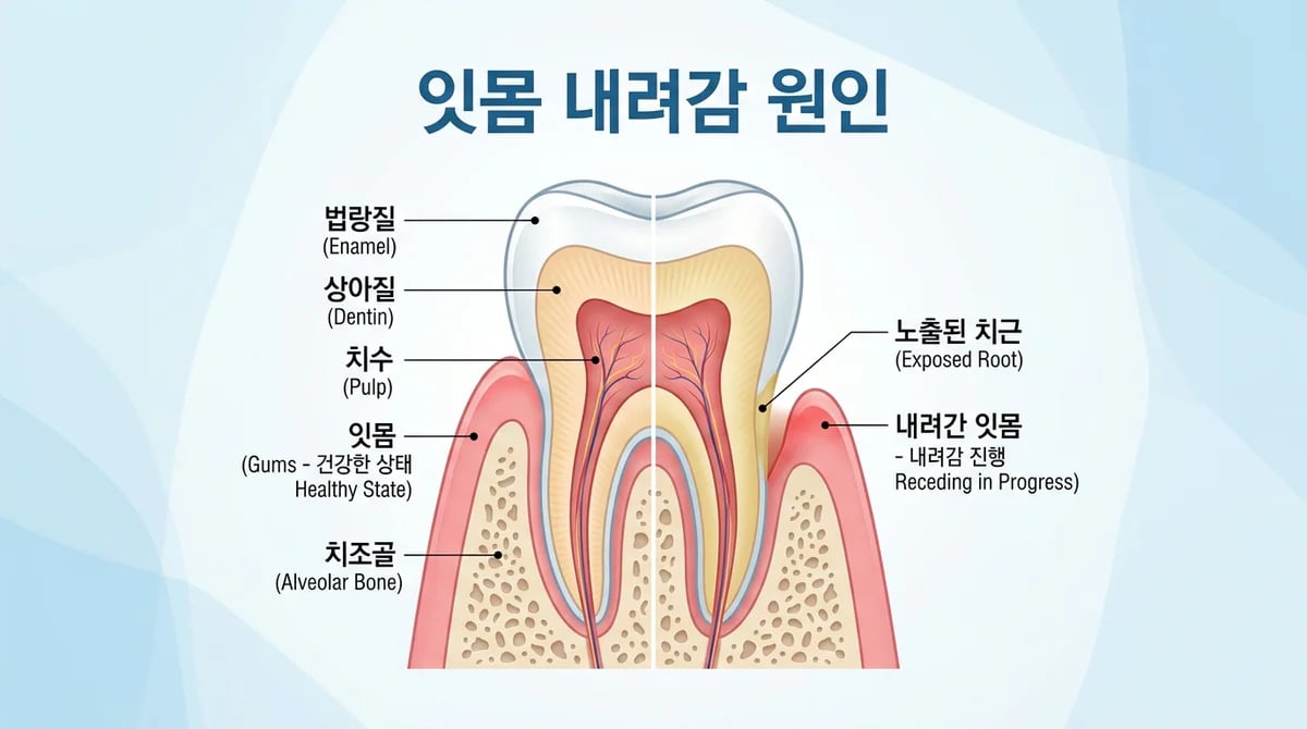 교정 중 잇몸 내려감(치은 퇴축): 원인 3가지와 대처법 완벽 가이드