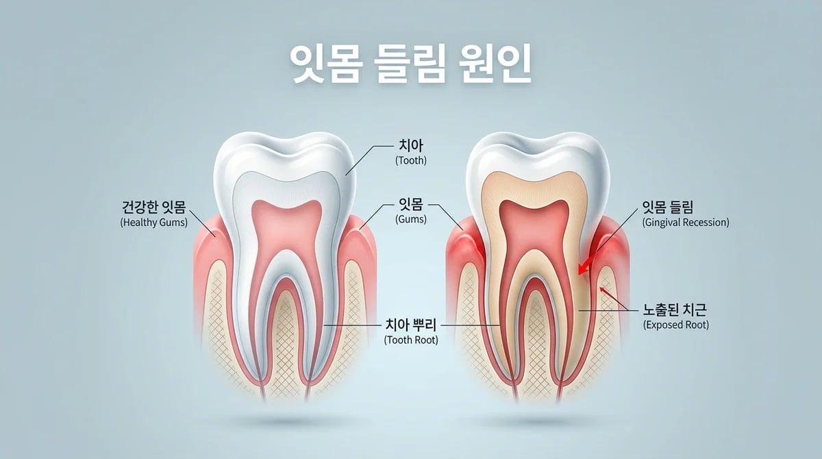 어금니 잇몸 들림과 퇴축: 원인부터 치과 치료 접근법까지