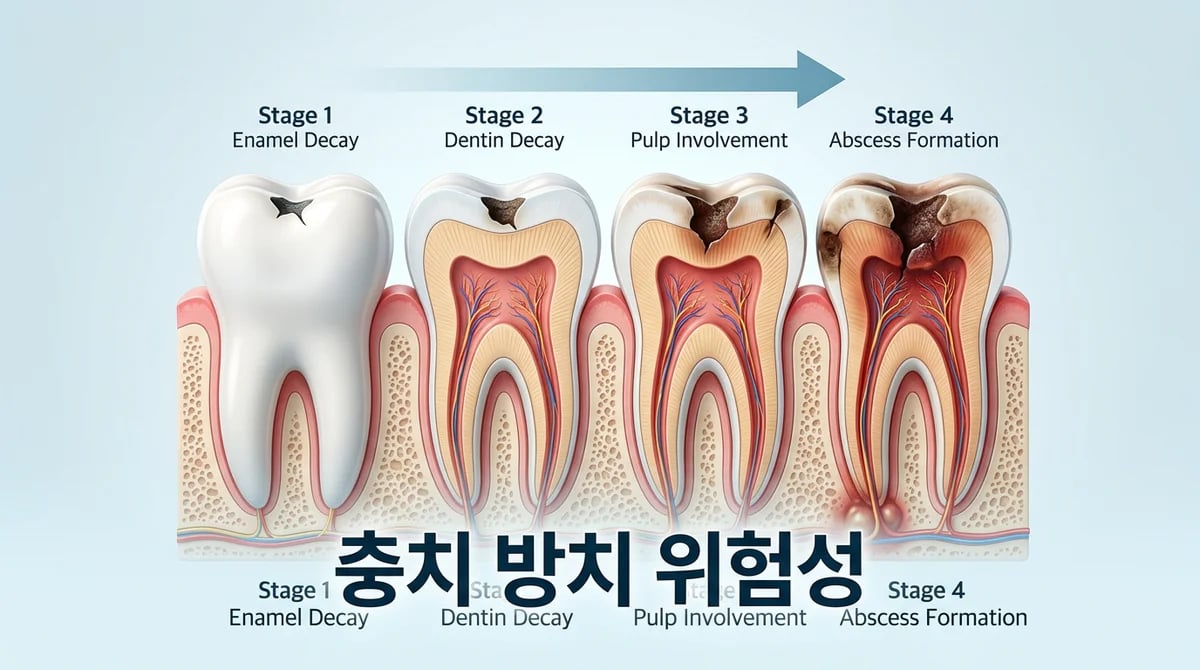 충치 치료 방치 시 3가지 단계별 문제점과 심각성