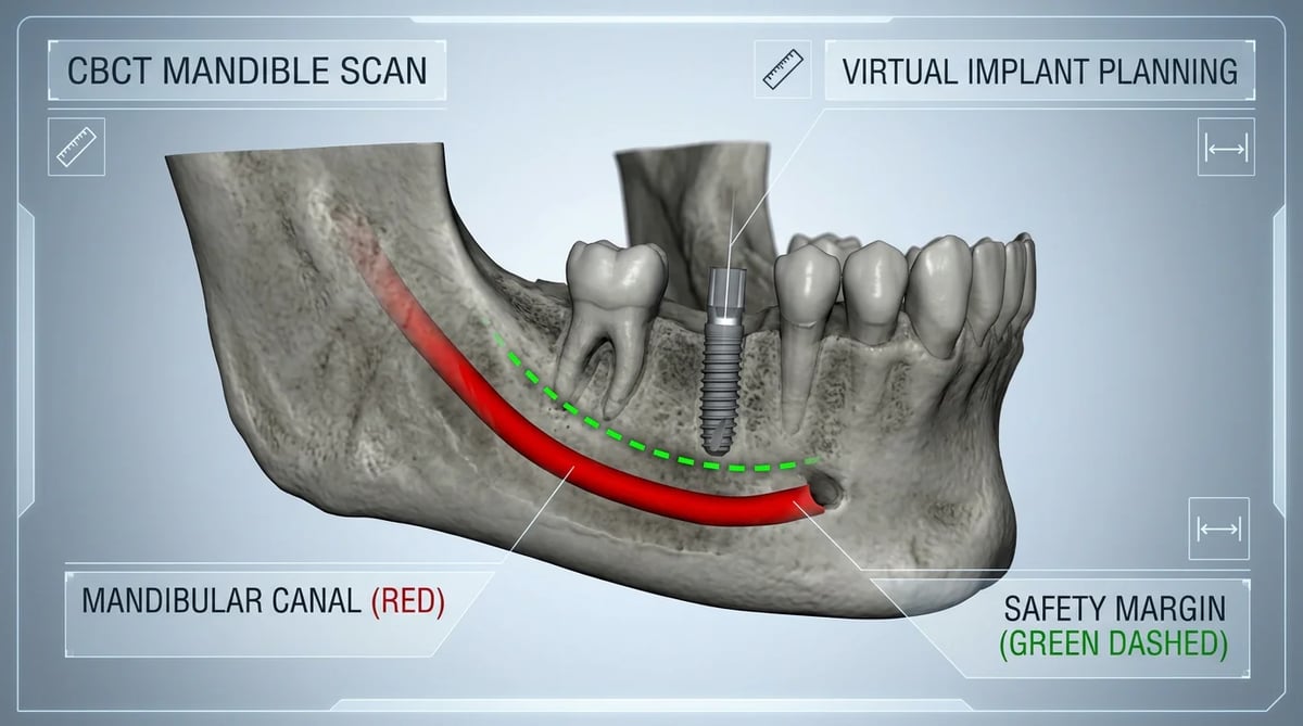 3D-CT 영상으로 확인하는 임플란트 식립 계획과 신경 안전거리
