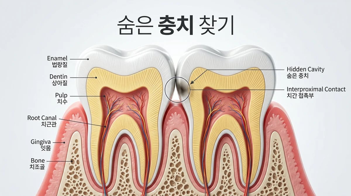 치아 사이 숨은 인접면 충치: 특징, 진단, 치료 방법 가이드