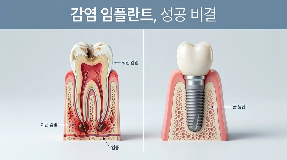심한 치아 뿌리 감염, 임플란트 치료 시 꼭 알아야 할 5가지 고려 사항