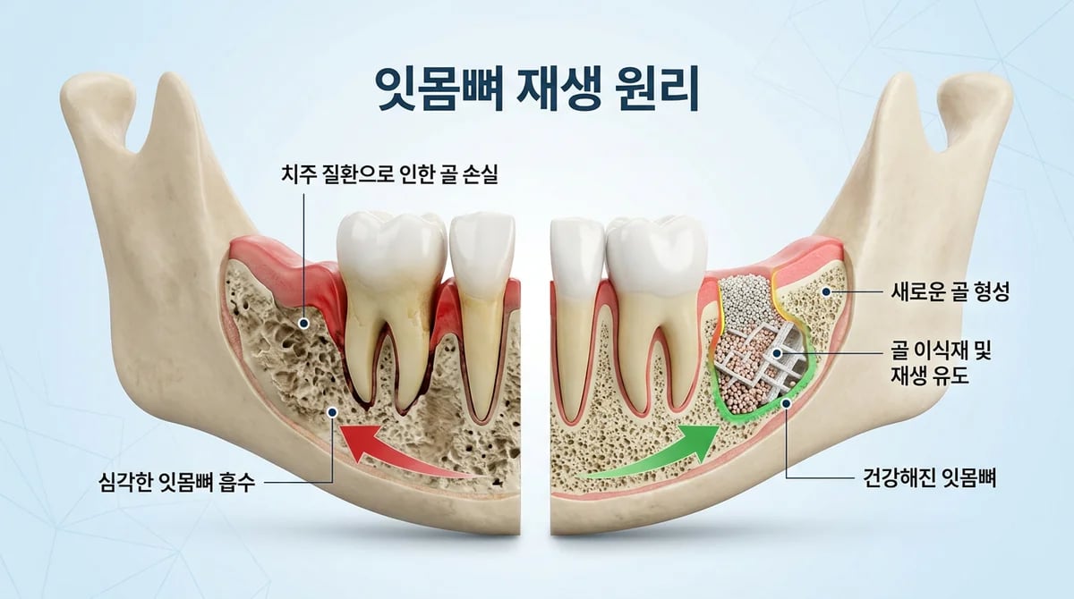 치주골 재생 치료: 손실된 잇몸뼈 회복을 위한 핵심 원리 탐구