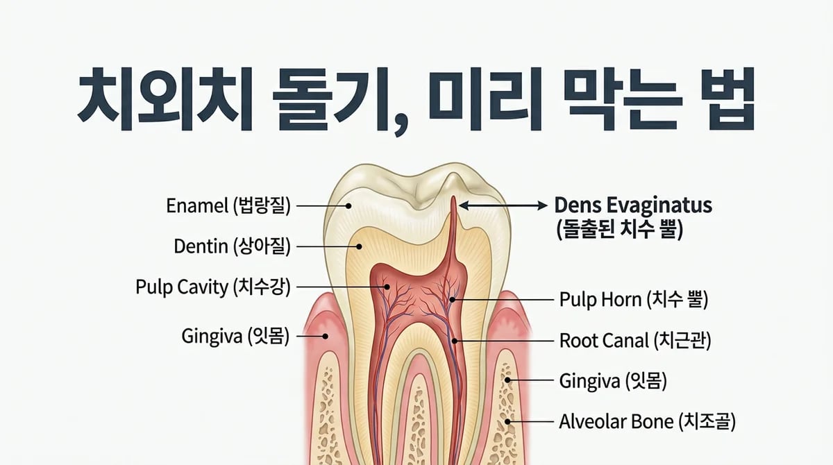 치외치(Dens Evaginatus) 위험성 및 예방 치료: 신경 노출 전 치아 건강 지키는 법