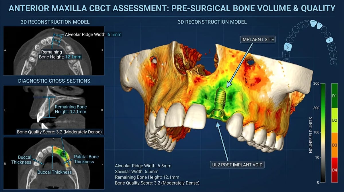 앞니 임플란트 재치료를 위한 3D CBCT 진단 이미지