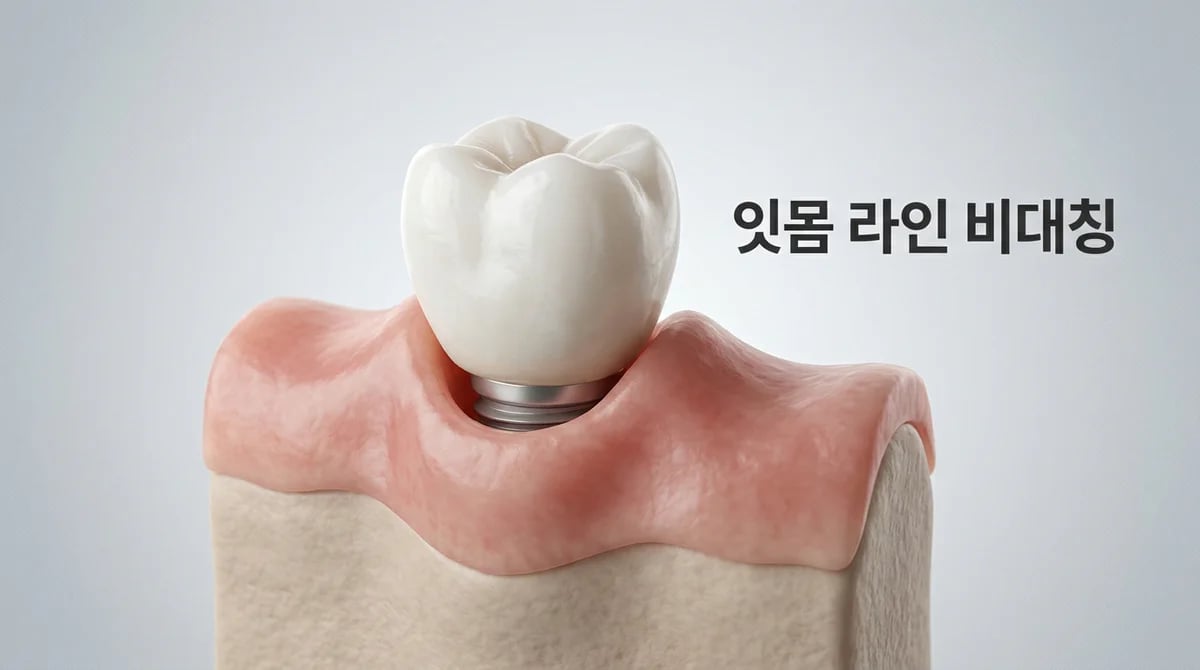 임플란트 후 잇몸 비대칭, 3가지 원인과 해결 원리 심층 분석