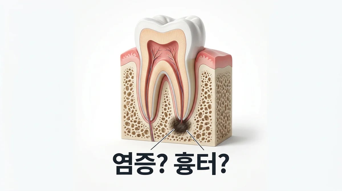 치아 뿌리 엑스레이 검은 그림자: 염증 vs 흉터, 3가지 판단 기준