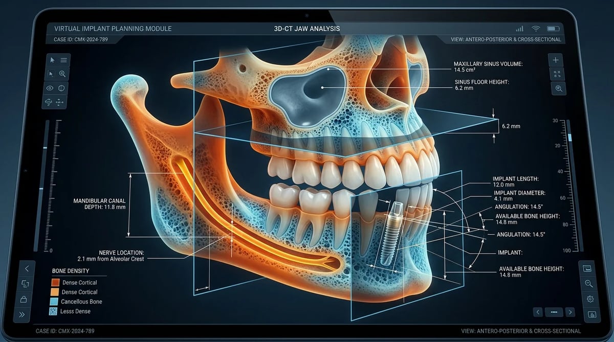 3D-CT 스캔을 통한 잇몸뼈 정밀 진단 및 임플란트 식립 계획 시뮬레이션
