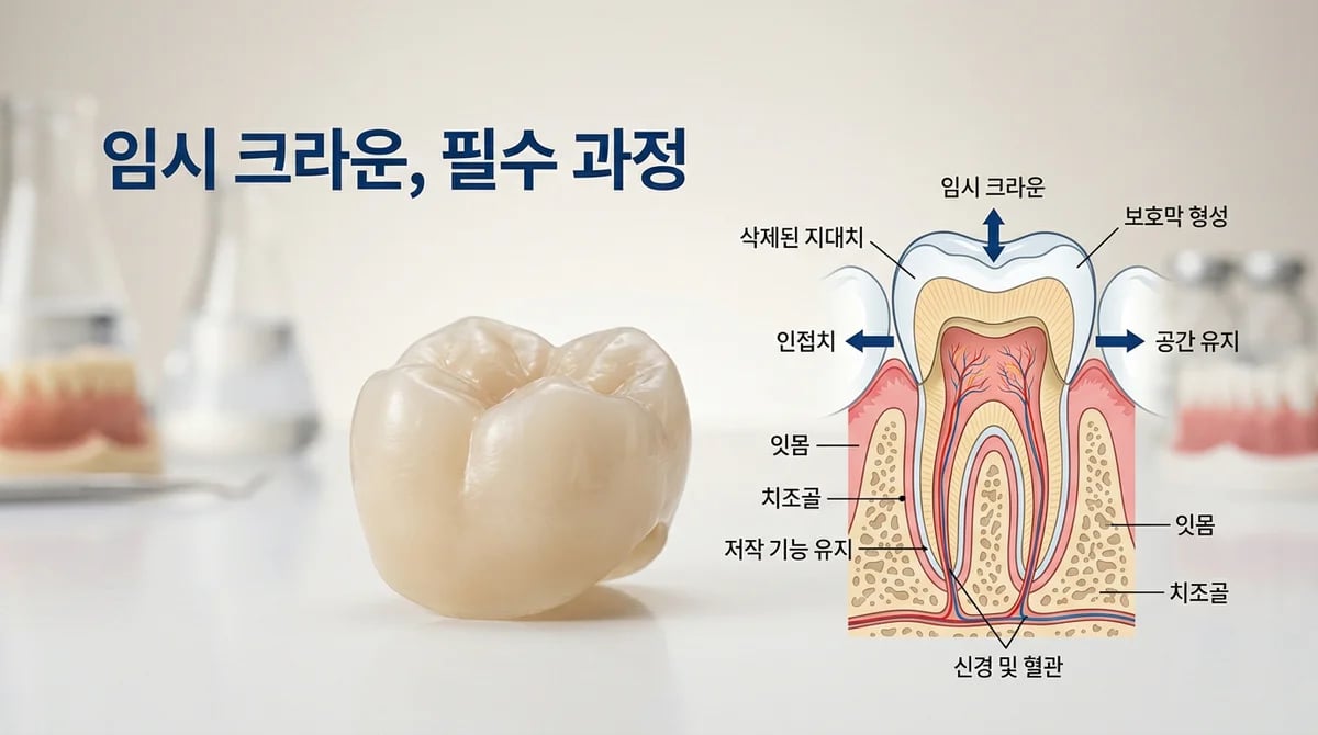 크라운 치료 중 임시 크라운, 왜 중요할까요? 5가지 핵심 역할과 관리법