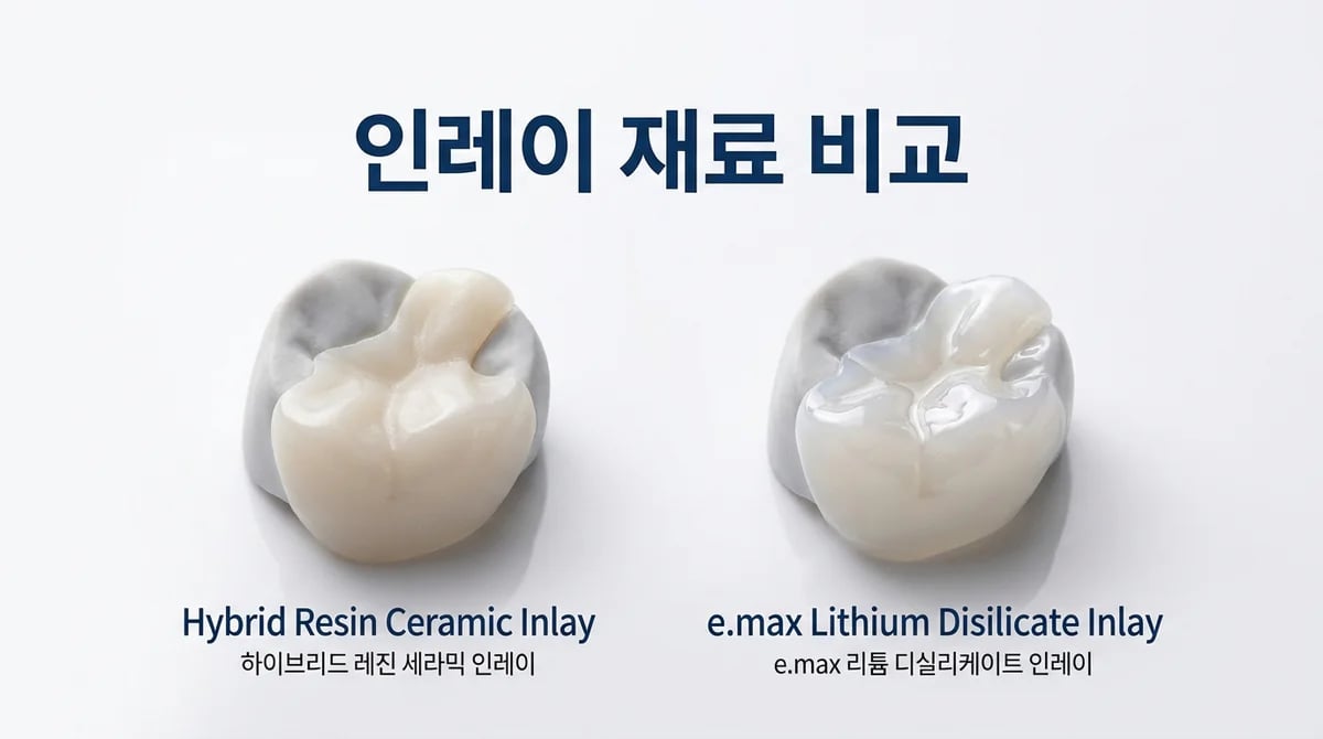 하이브리드 vs 이맥스 인레이: 충치 치료 재료별 굽힘 강도 및 탄성 비교