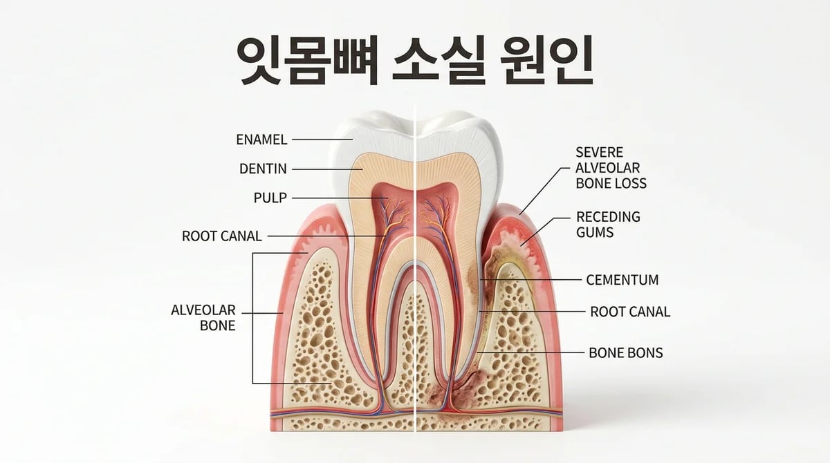 잇몸뼈 소실의 주요 원인: 치은염과 치주염의 단계별 진행 이해