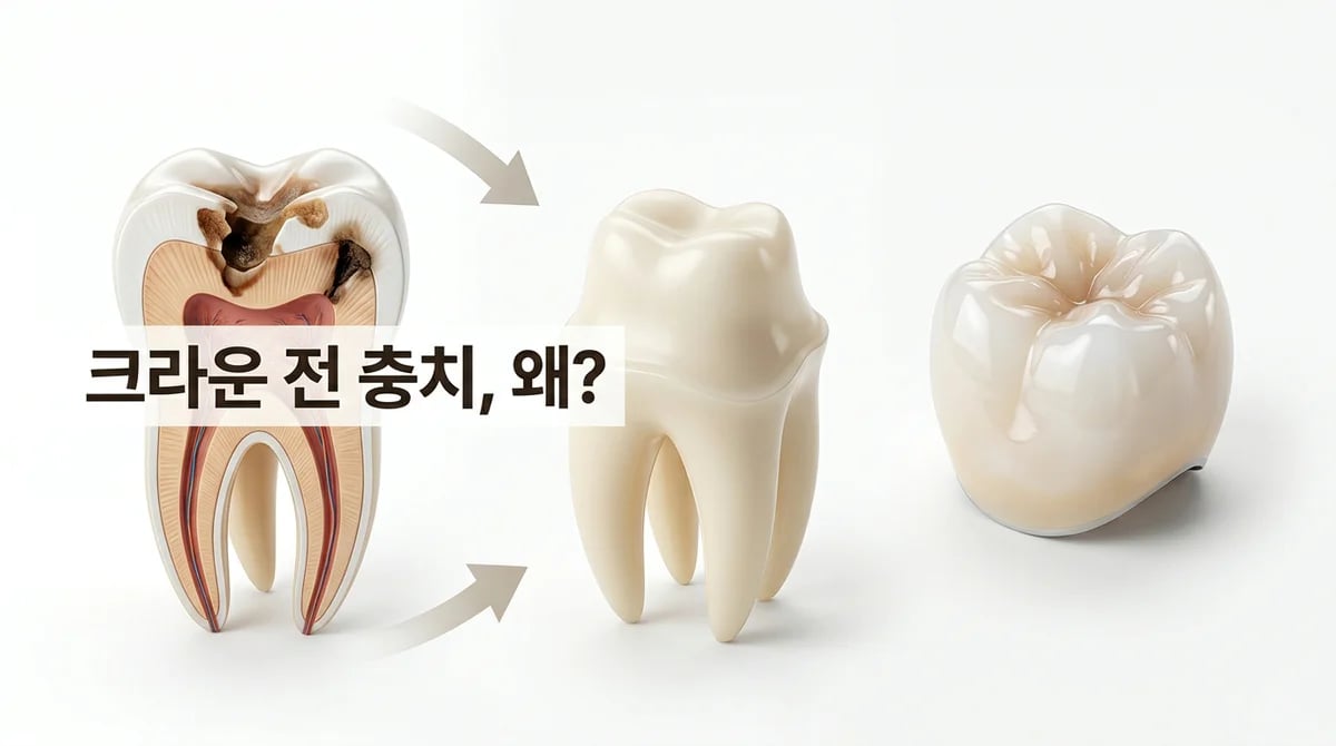 크라운 치료 전 충치 제거, 왜 필수일까요? 3가지 핵심 이유