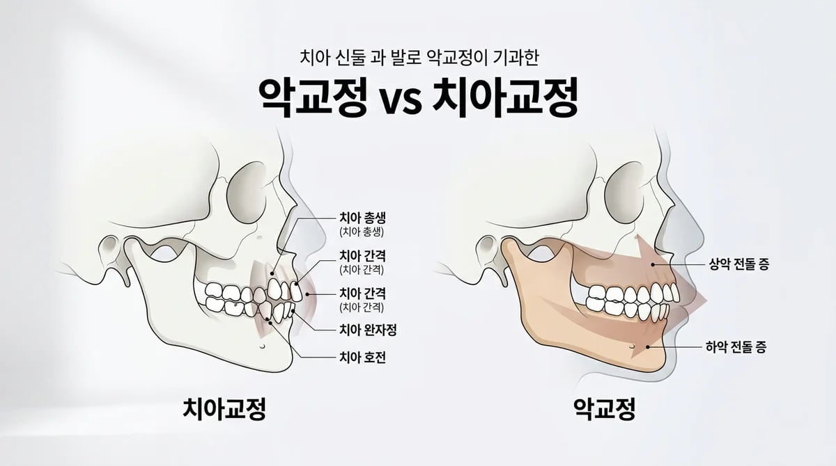 악교정수술 vs 치아교정: 어떤 차이가 있을까요? 부정교합 치료 가이드
