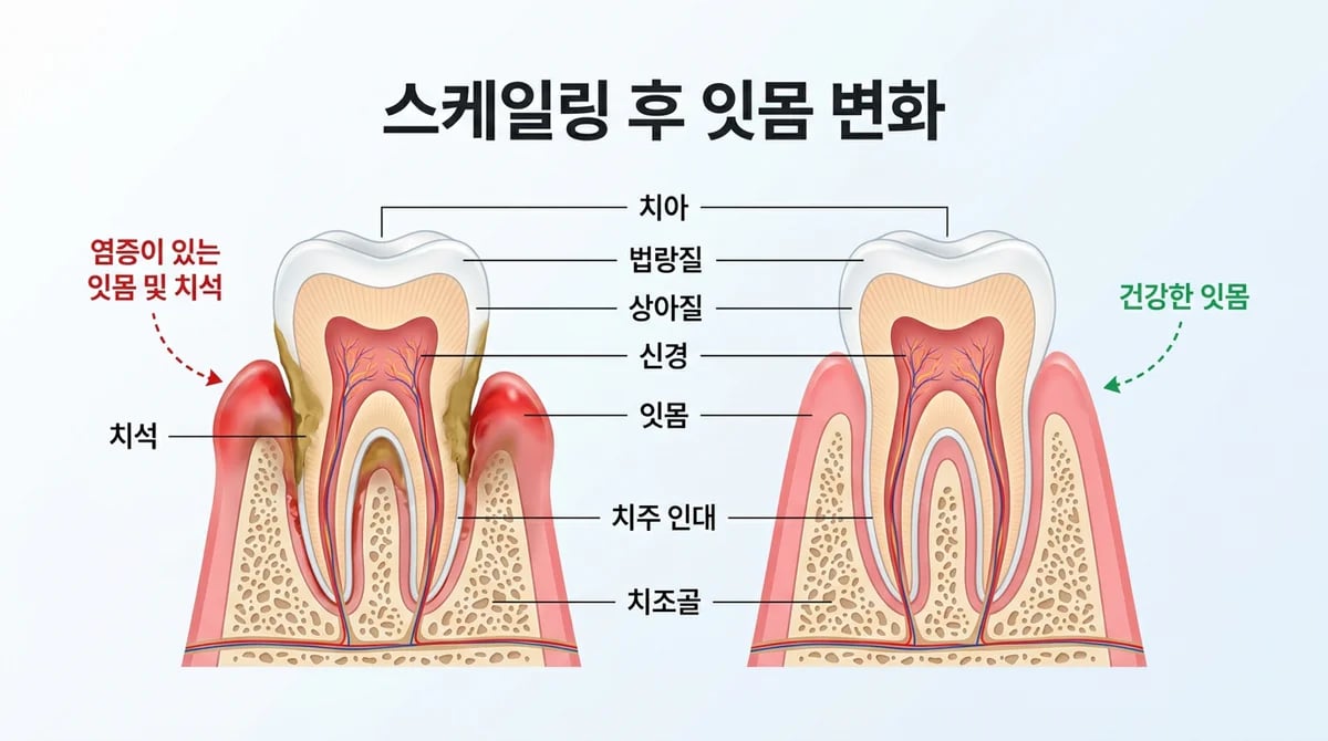 스케일링 후 잇몸 회복 과정: 출혈, 시림, 블랙 트라이앵글의 진실
