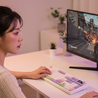 아콘 AK74 풀배열 기계식 키보드 마카롱 디자인