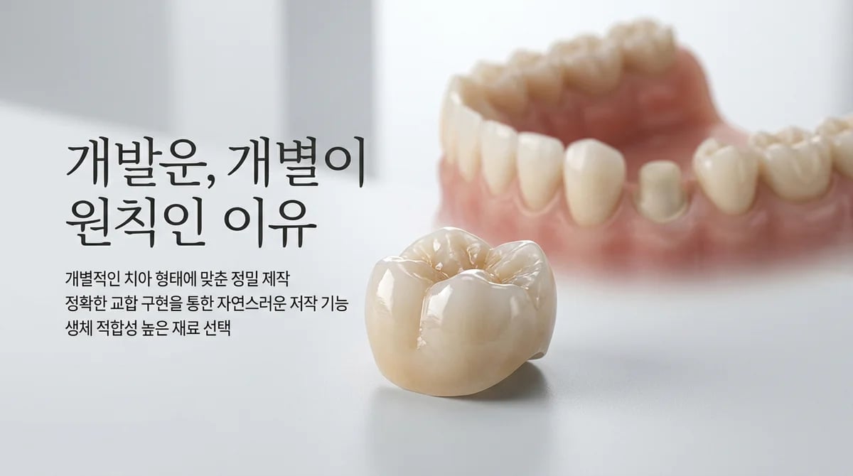 자연치 크라운: 개별 제작이 필수인 치과 보철의 3가지 과학적 이유